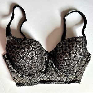 NEW 34DD Victoria’s Secret Body by Victoria Lined Demi black & nude